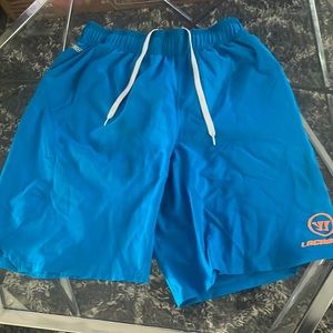 Blue, warrior, shorts.
